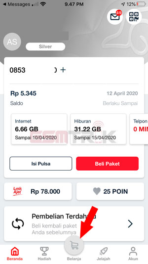 Pilih Menu Beranda