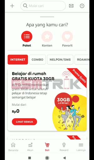 Scrol Temukan Kuota Gratis