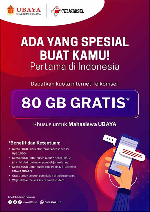 Cara Mendapatkan Kuota Gratis 80GB UBAYA