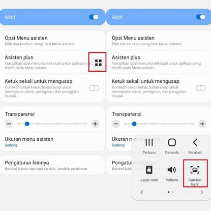 Cara Screenshot Fitur Asisten