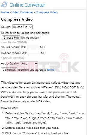 Cara Mengkompres Video via Online Converter