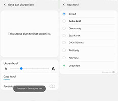 cara merubah font hp samsung