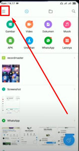 2 Setelah menu File Manager terbuka maka pilih menu yang berada dibagian pojok kiri atas