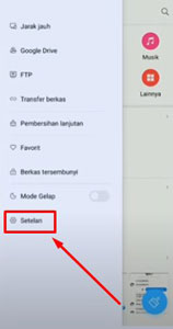 3 Kemudian pada menu tersebut pilih Setelan