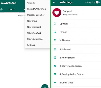 Cara Ganti Tema via YoWhatsApp