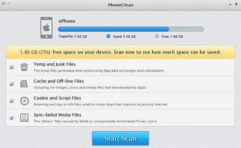 Membersihkan iPhone Lewat PhoneClean