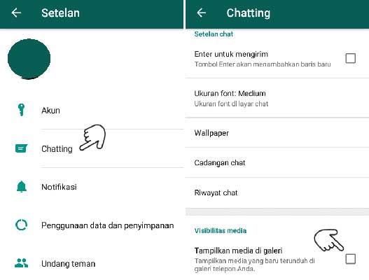 Mengatur Visibilitas Media WhatsApp