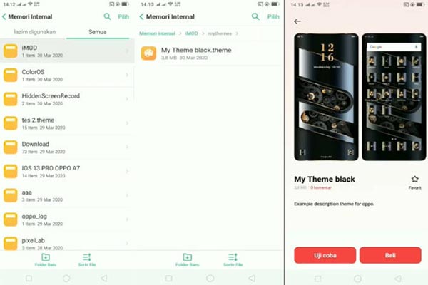 cara membuat tema uji coba menjadi permanen oppo