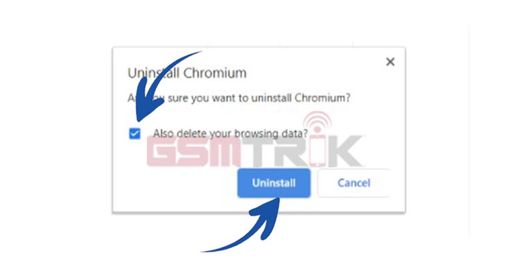 Checklist Kemudian Uninstall