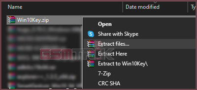 1 Ekstrak File Win10Key