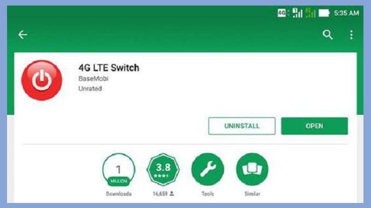 Lock 4G dengan 4G LTE Switch