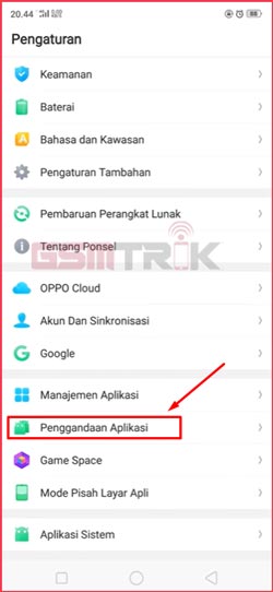 2 Pilih Penggandaan Aplikasi