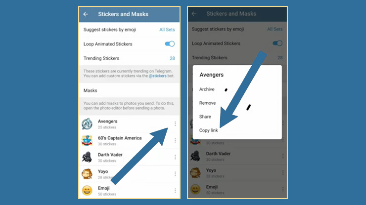 Copy Link Stiker Telegram