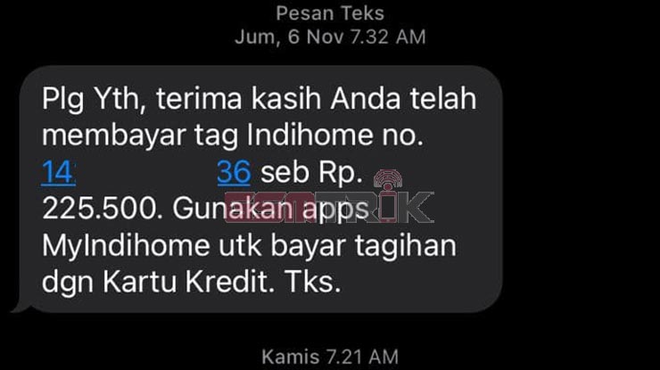 Lewat SMS Telkom