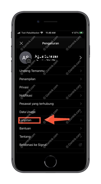 2 Pilih Lanjutan iOS