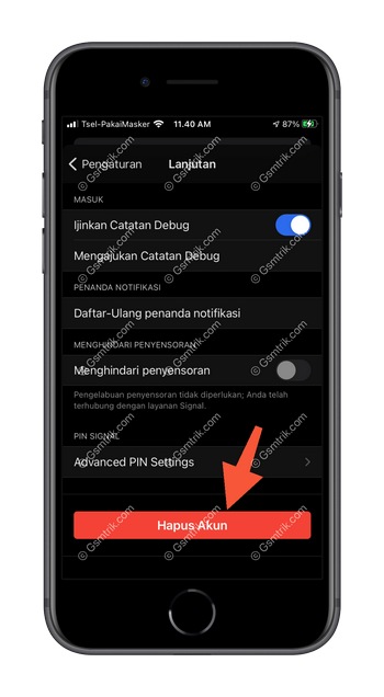 3 Pilih Hapus Akun iOS