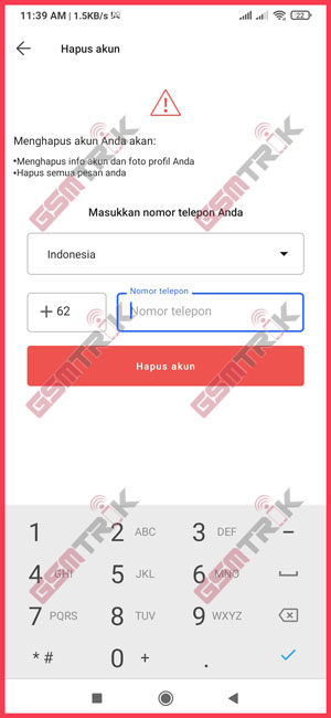 4 Masukan Negara dan Nomor HP