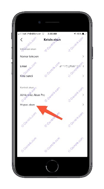 4 Pilih Hapus Akun