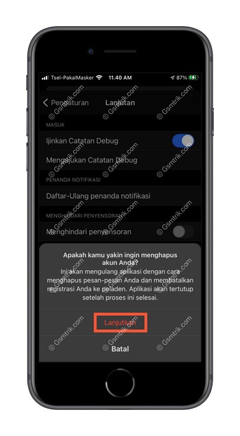 4 Pilih Lanjutkan iOS