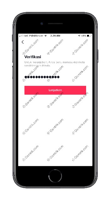 5 Masukan Password Akun TikTok