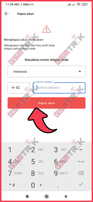 5 Pilih Hapus Akun Android