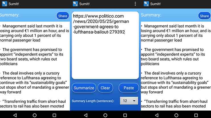 SumIt Text Summarization