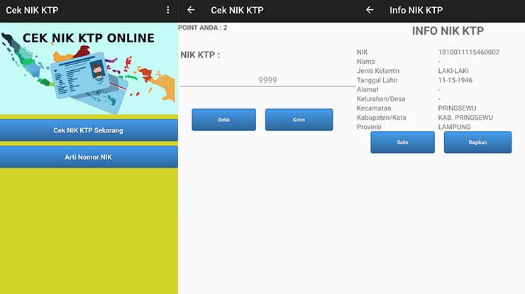 Cek NIK KTP Online