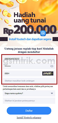 Isi Formulir Daftar Youtech