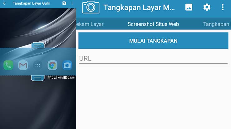 Cara Screenshot via Aplikasi Pihak Ketiga