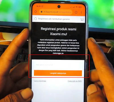 registrasi garansi xiaomi