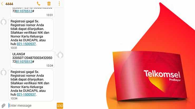 Registrasi Kartu Telkomsel Gagal