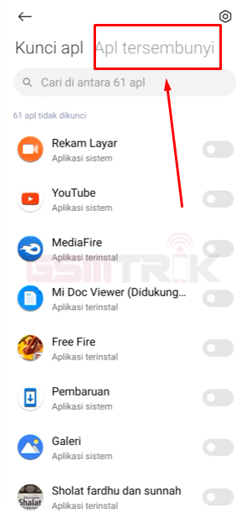 6 Klik Aplikasi Tersembunyi