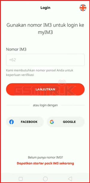 1 Masukkan Nomor Indosat Kalian