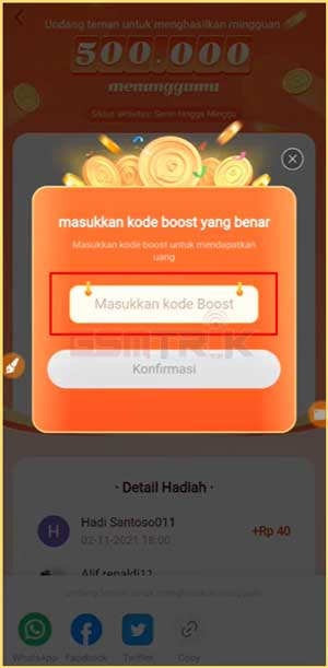 2 Masukkan Kode Boost