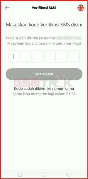 2 Masukkan Kode Verifikasi SMS