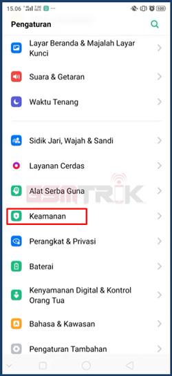 2 Pilih Keamanan