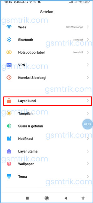 2 Pilih Layar Kunci