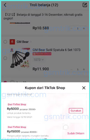 Gunakan Voucher Cashback 100 TikTok Shop