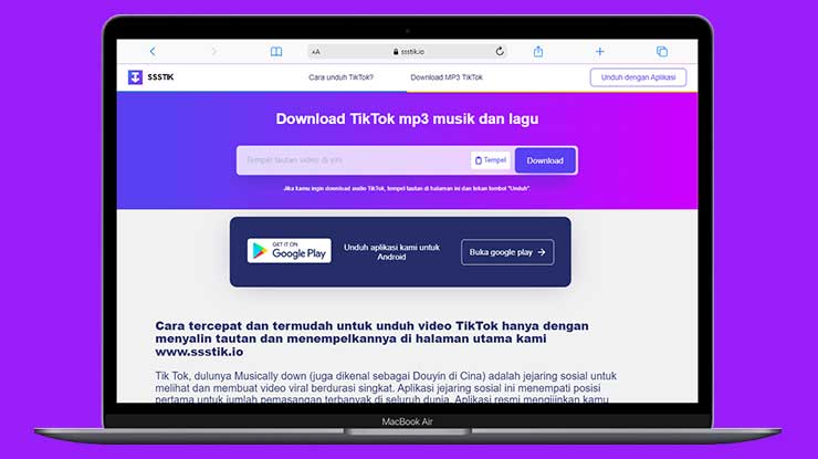 Download Sound TikTok ke WA Lewat SSSTikTok