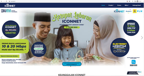 1. Silahkan buka website iconnet.id di browser