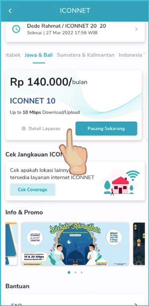 8 Pilih Paket Internet