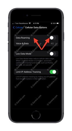 Aktifkan Roaming Data