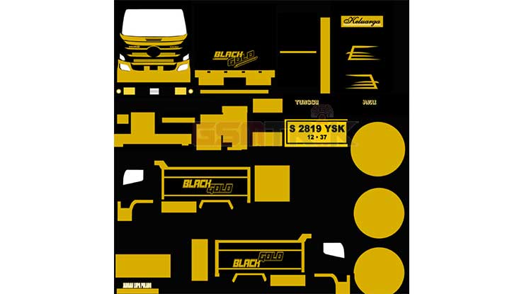 Livery Truck Dump Hino Bussid Black Gold