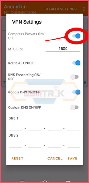 Aktifkan Compress Packets