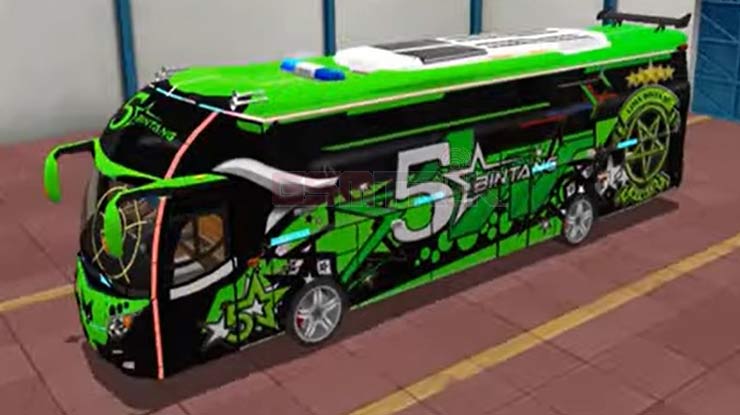 Skin BUSSID Keren Hijau 5 Bintang