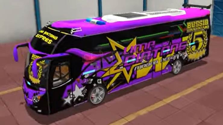 Skin BUSSID Keren Ungu 5 Bintang