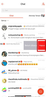 cara menghapus chat di shopee iphone