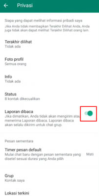 cara menghilangkan centang biru di wa android