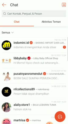 chat pesanan shopee