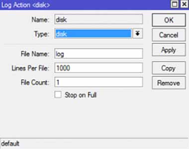 mikrotik script log message